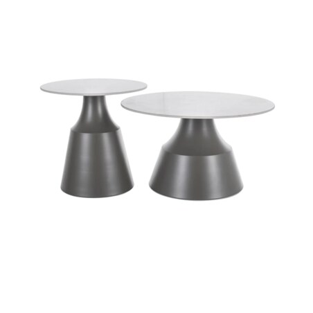 Zestaw 2 ław ITAKA biały połysk/szary mat