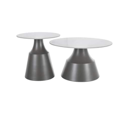 Zestaw 2 ław ITAKA biały połysk/szary mat