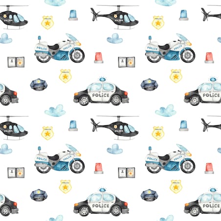 Tapeta Dla Dzieci POLICJA Auta Motory Helikoptery