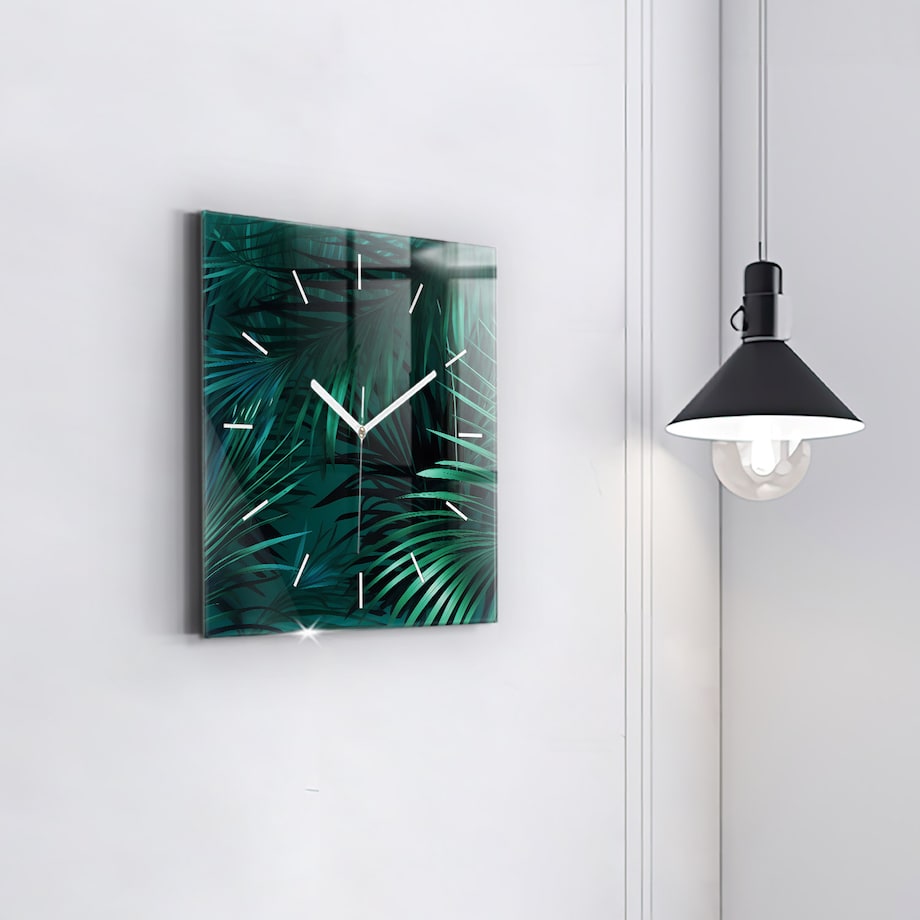 Zegar ścienny Tropikalne Liście, 30x30 cm