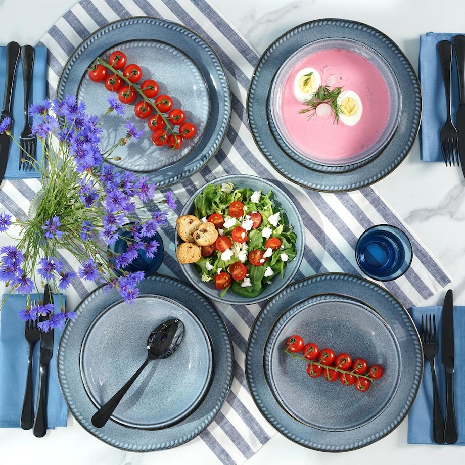 VILLA ITALIA Talerz płytki ceramiczny niebieski 27,5 cm DENIM