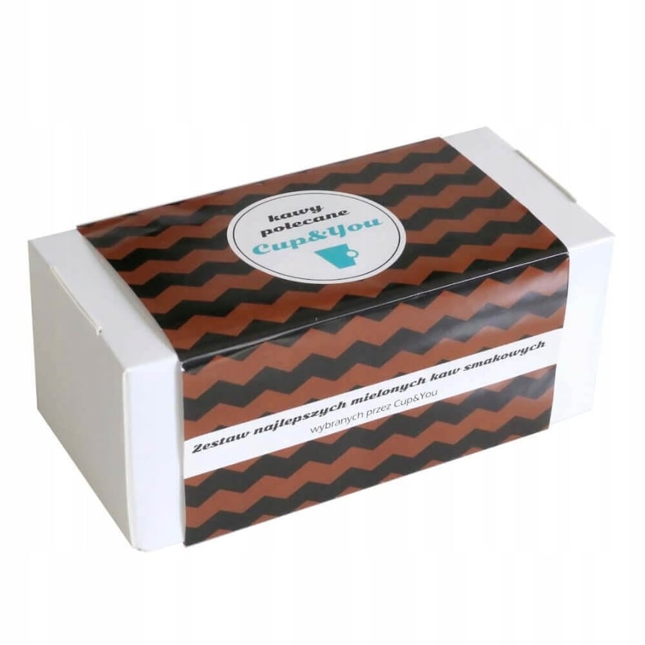 Duży Box podarunkowy zestaw 20 kaw aromatyzowanych z białą filiżanką gift