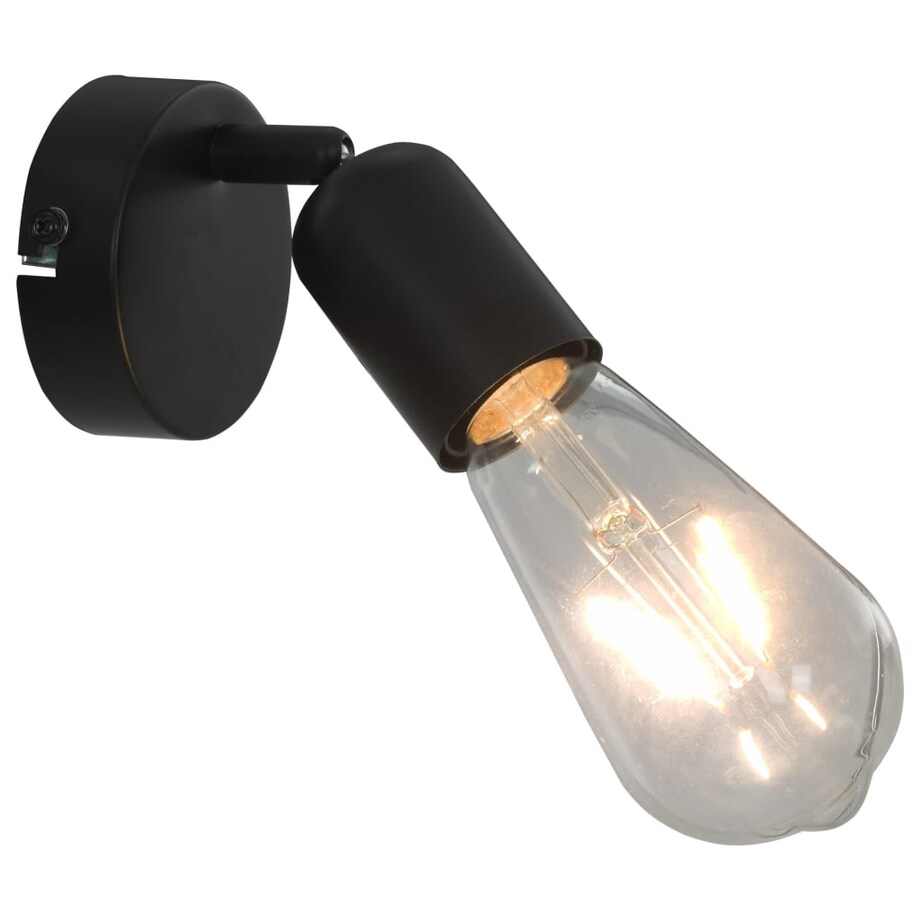 vidaXL Lampy, 2 szt., żarówki żarnikowe, 2 W, czarne, E27