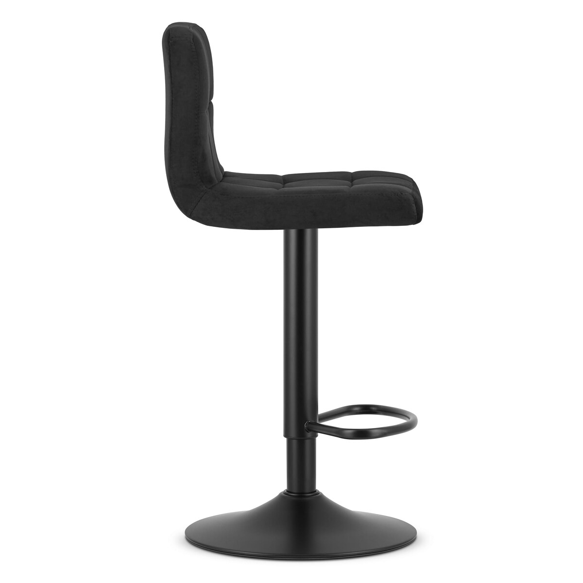 Hoker Do Jadalni Kuchni Baru Wysoki Prot - Aksamit Czarny / Baza Czarna