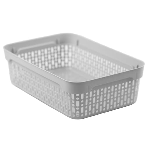Koszyk Ażurowy Koszyczek XS Plastikowy Na Kosmetyki Do Łazienki Pudełko Pojemnik Do Szuflady Jasnoszary