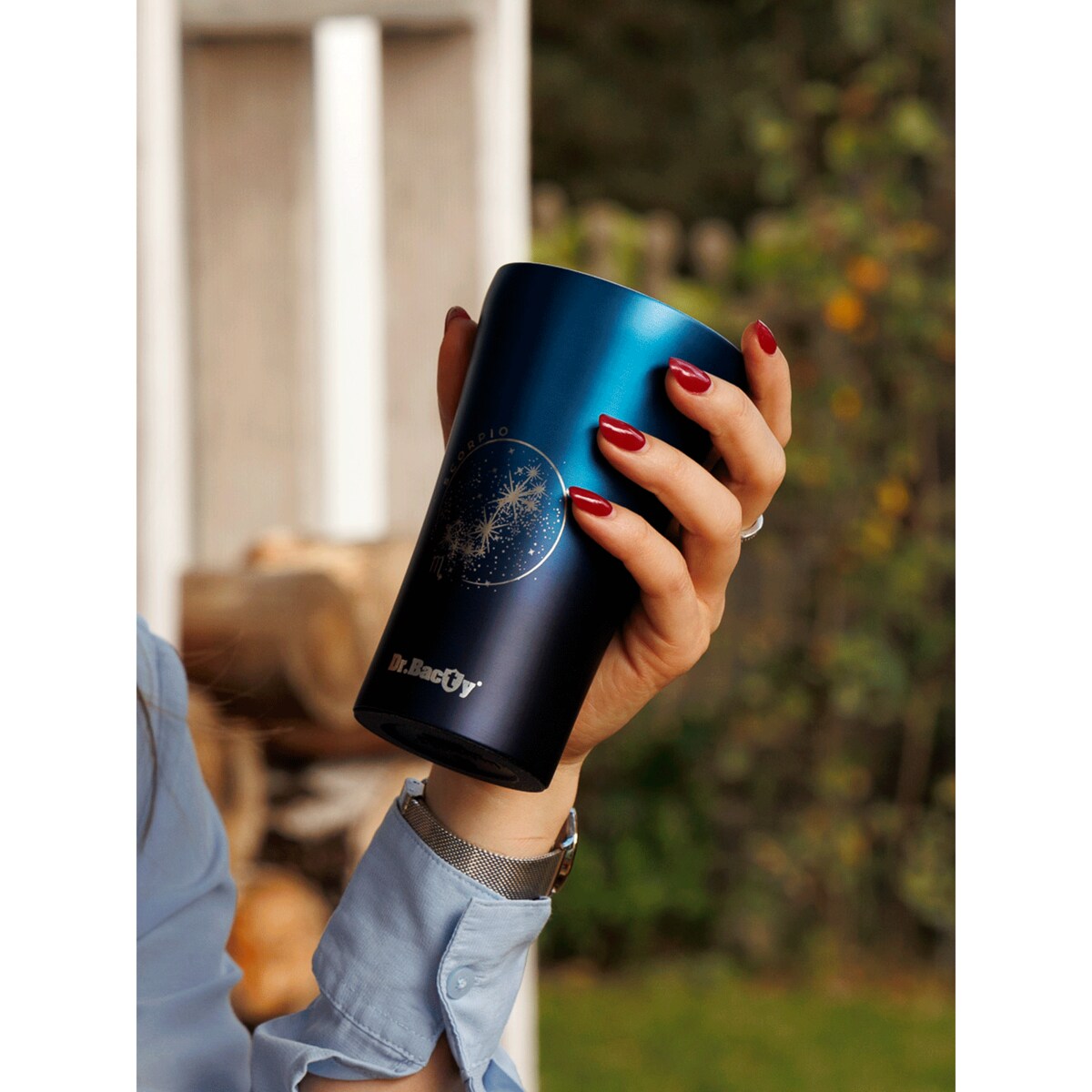 Kubek termiczny na kawę Dr.Bacty Apollo 2.0 - "Skorpion" - 360 ml - Monaco Blue