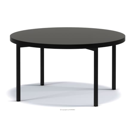 KONSIMO GERIS Stolik kawowy do salonu w stylu industrialnym, czarny połysk