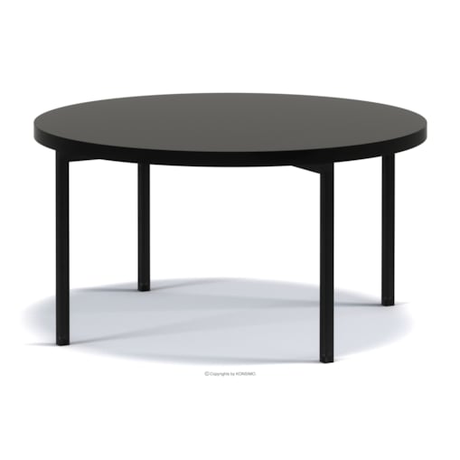 KONSIMO GERIS Stolik kawowy do salonu w stylu industrialnym, czarny połysk