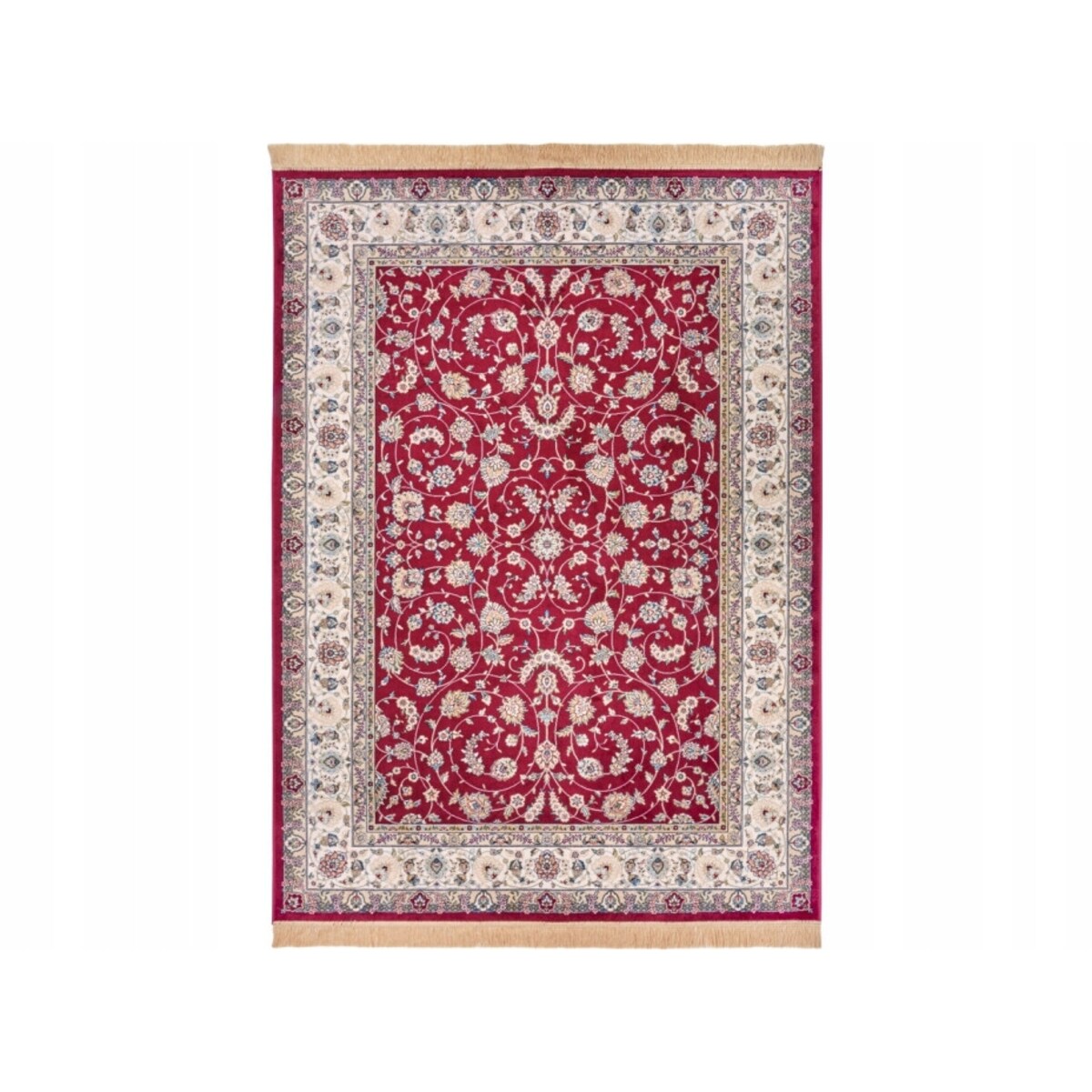 Dywan tradycyjny do salonu 135x195cm,klasyczny kremowo czerwony