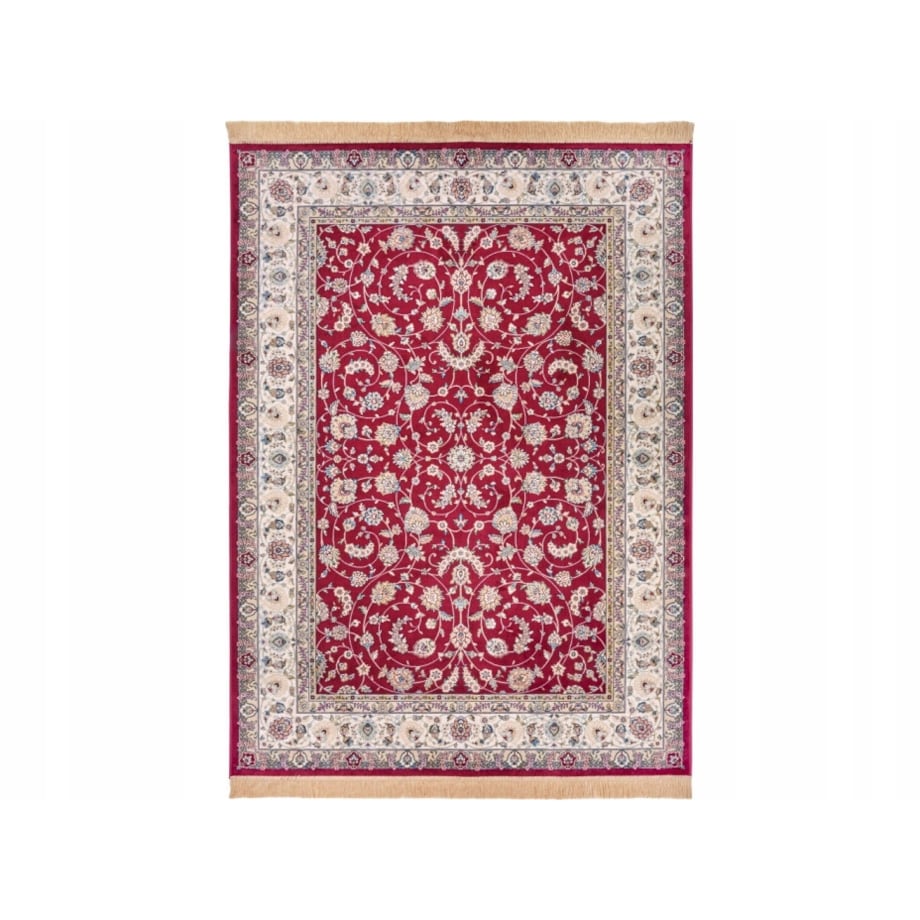 Dywan tradycyjny do salonu 135x195cm,klasyczny kremowo czerwony