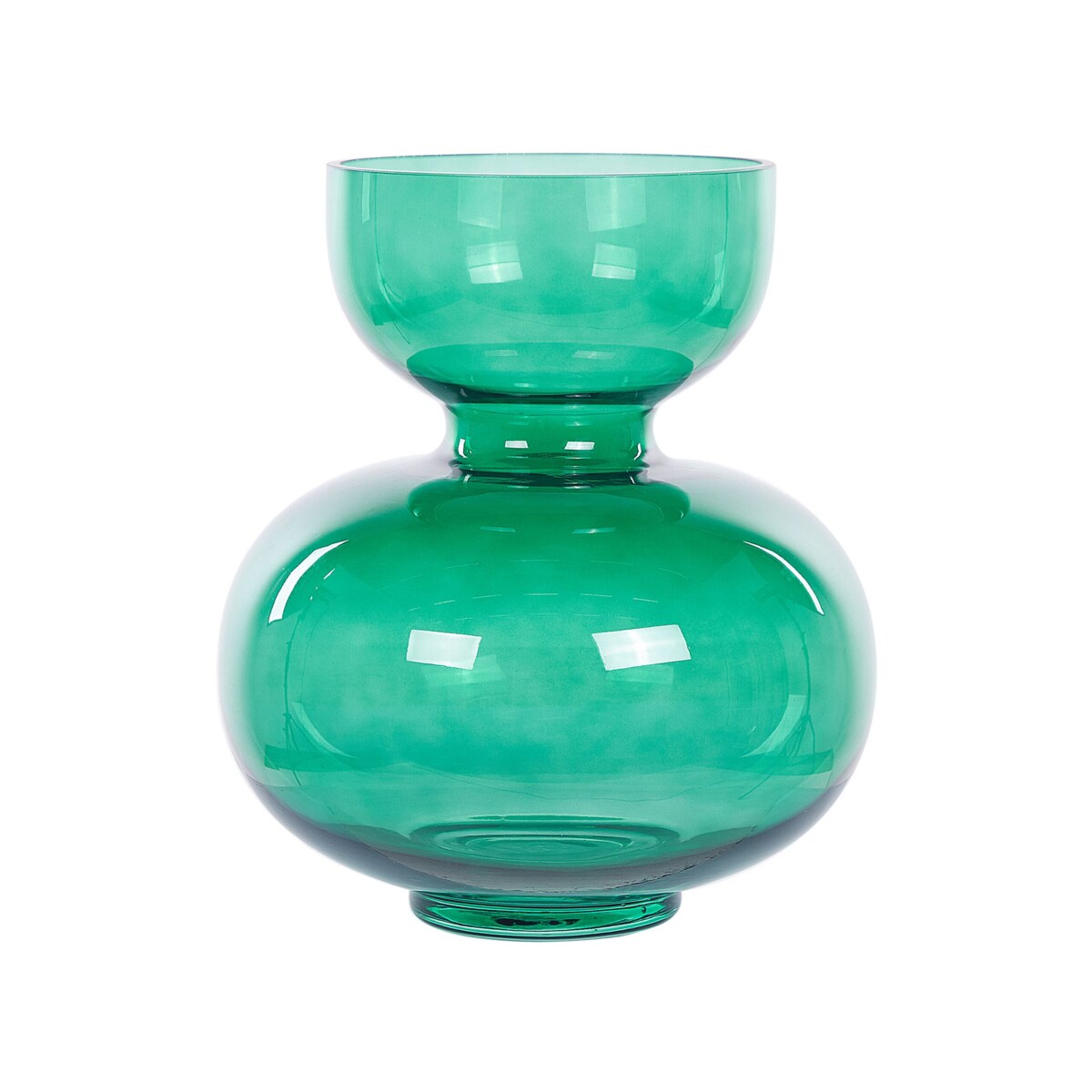 Wazon na kwiaty szklany 27 cm zielony PALAIA