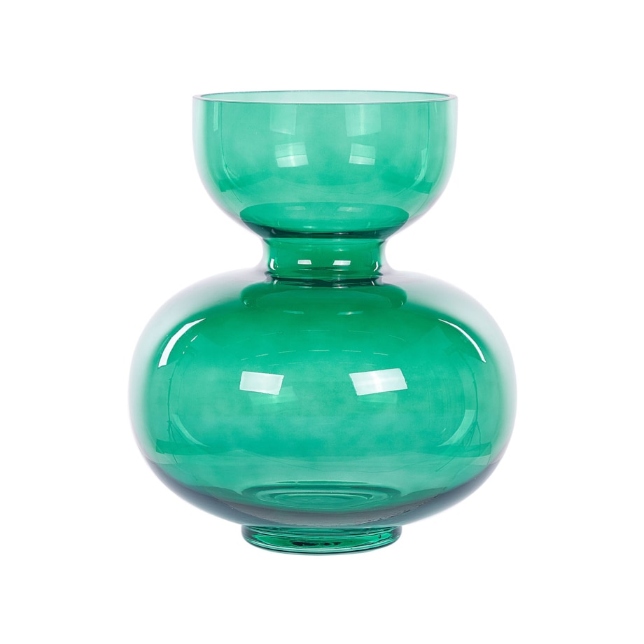 Wazon na kwiaty szklany 27 cm zielony PALAIA