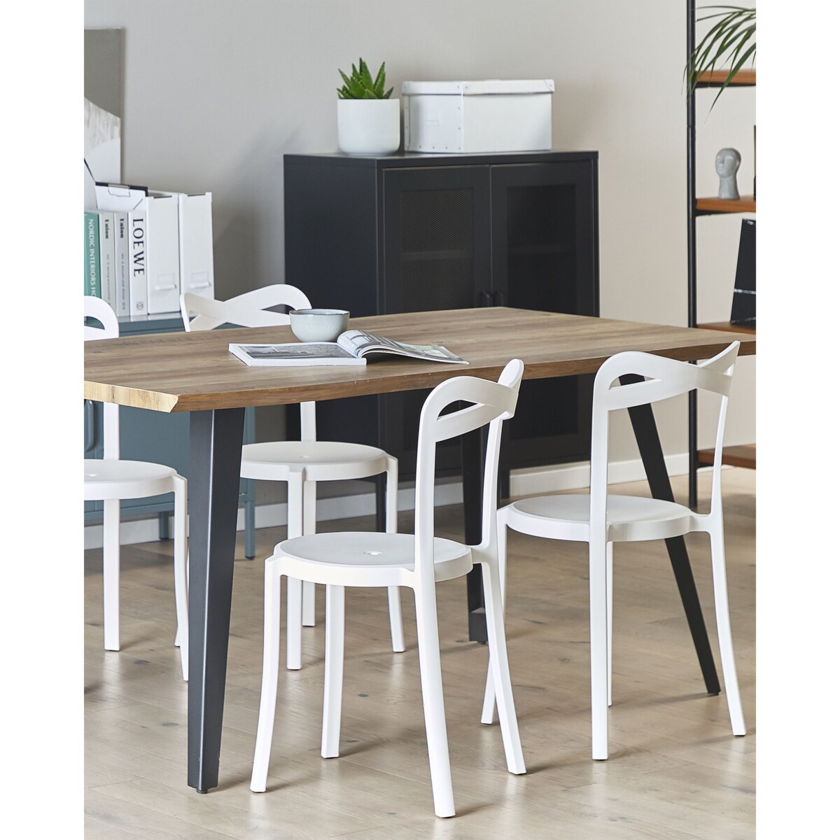 Zestaw 4 krzeseł do jadalni biały CAMOGLI