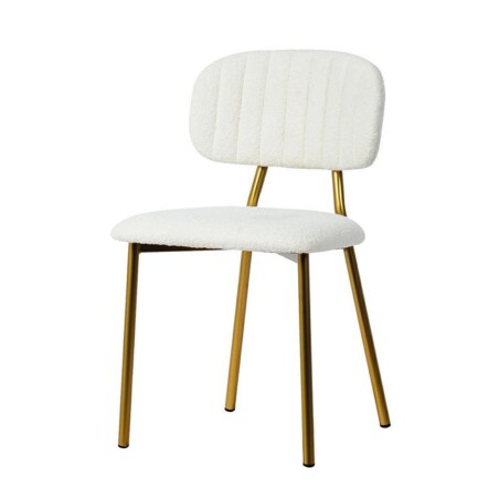 Krzesło tapicerowane FABIOLA BOUCLE KH1201100126 białe złote