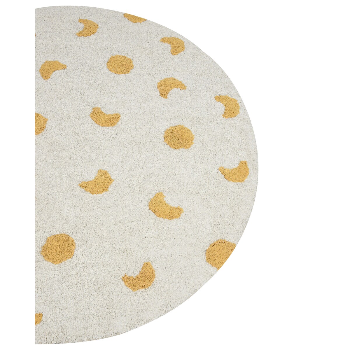 Dywan okrągły bawełniany ø 140 cm jasnobeżowy LOTI