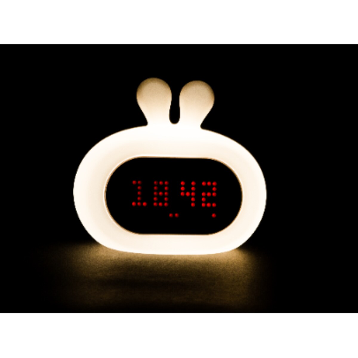 Innogio GIOrabbit silikonowa lampka nocna z zegarem i budzikiem króliczek 8 kolorów LED