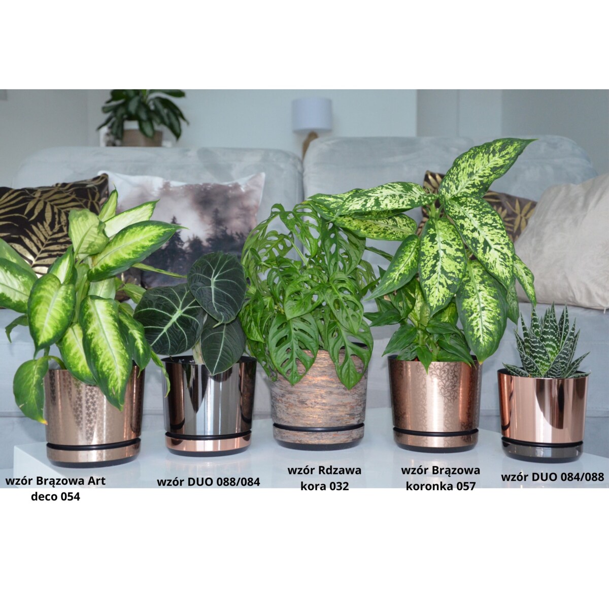 12 cm wzór BRĄZOWY ART - DECO piękny elegancki deseń niezwykły glamour ekskluzywna odcień kawy