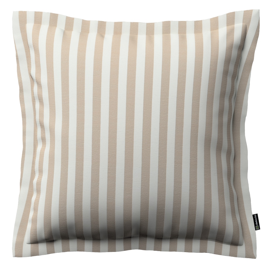 Poszewka Mona na poduszkę 45x45 beżowo-białe pasy (1,5cm)