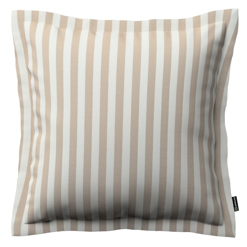 Poszewka Mona na poduszkę 45x45 beżowo-białe pasy (1,5cm)