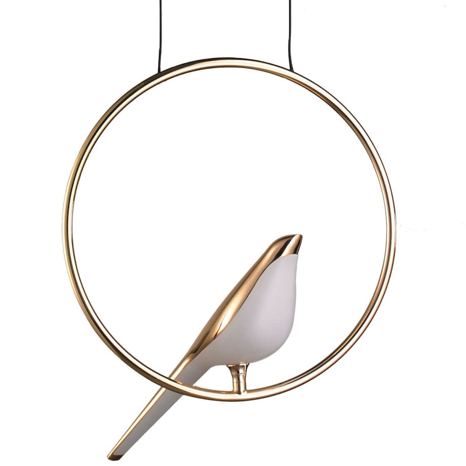 Wisząca lampa dekoracyjna Tit ST-9008P - 1 Step LED 10W 3000K ptak koło złote