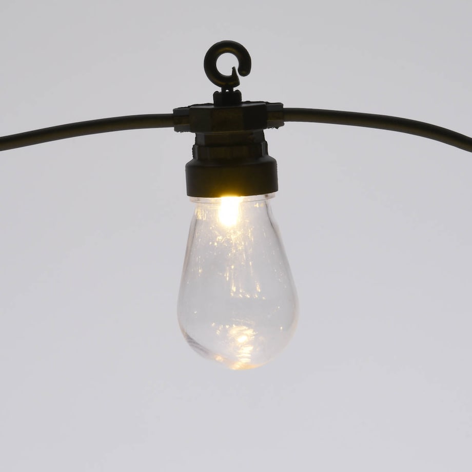 Lampki balkonowe na sznurze 12,5 m, 20 lampek, ciepłe światło LED