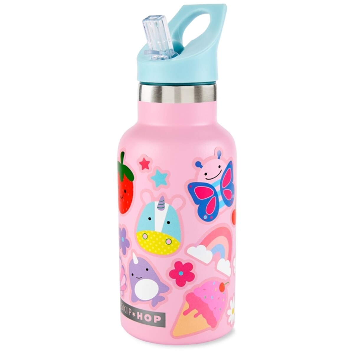 Skip Hop Butelka Termiczna z Ustnikiem i Naklejkami 380 ml Pink