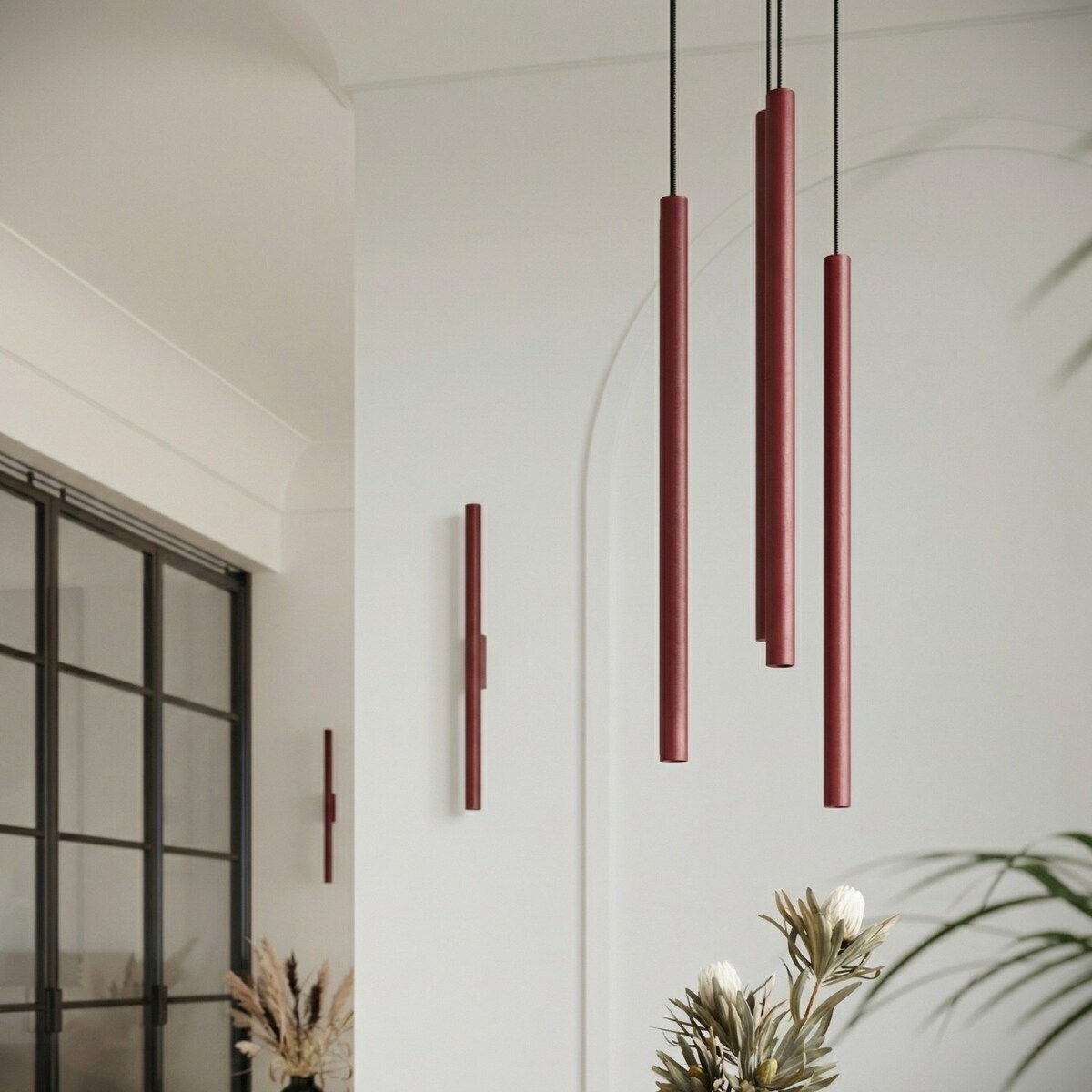 Lampa wisząca PASTELO 3P burgund