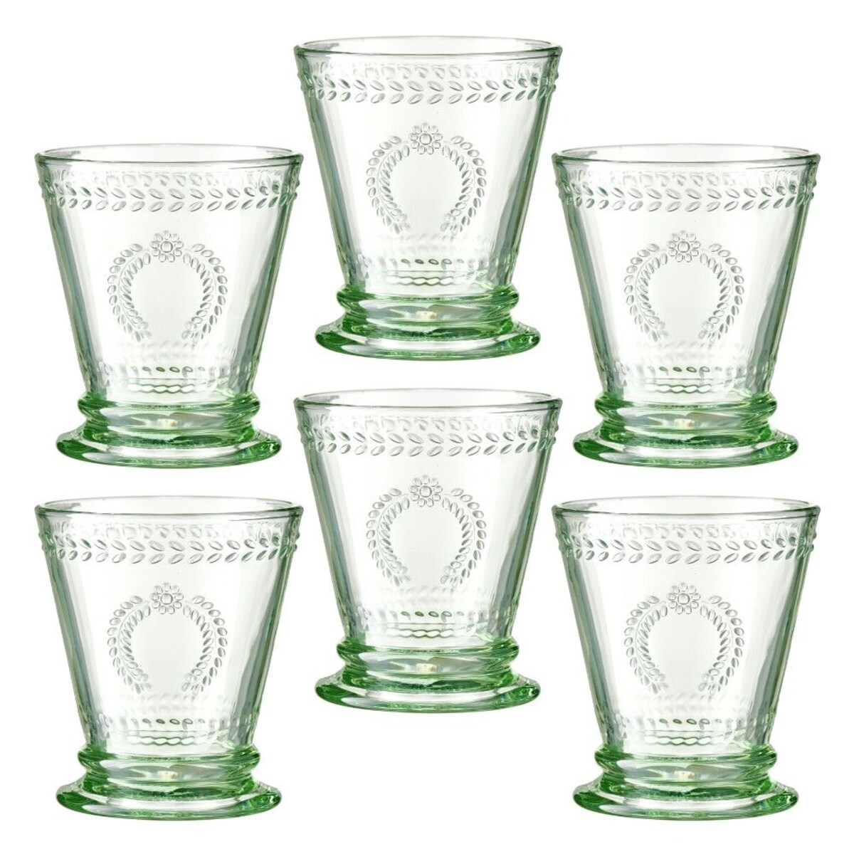 VILLA ITALIA Zestaw szklanek zielonych 240 ml 6 sztuk MERIDA