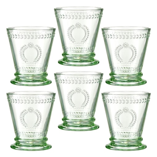VILLA ITALIA Zestaw szklanek zielonych 240 ml 6 sztuk MERIDA