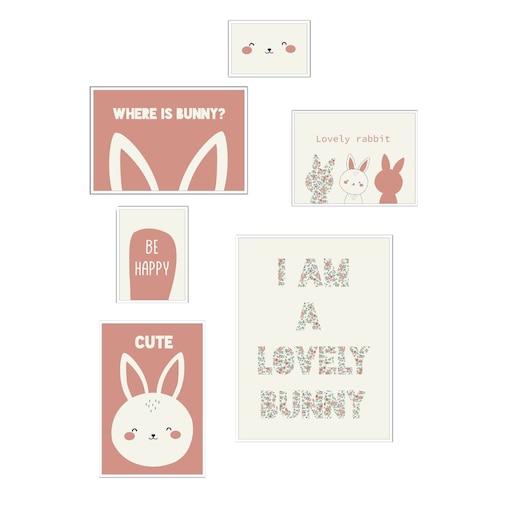 Plakaty do pokoju dziecka THE KING OF THE JUNGLE, 6 ramek