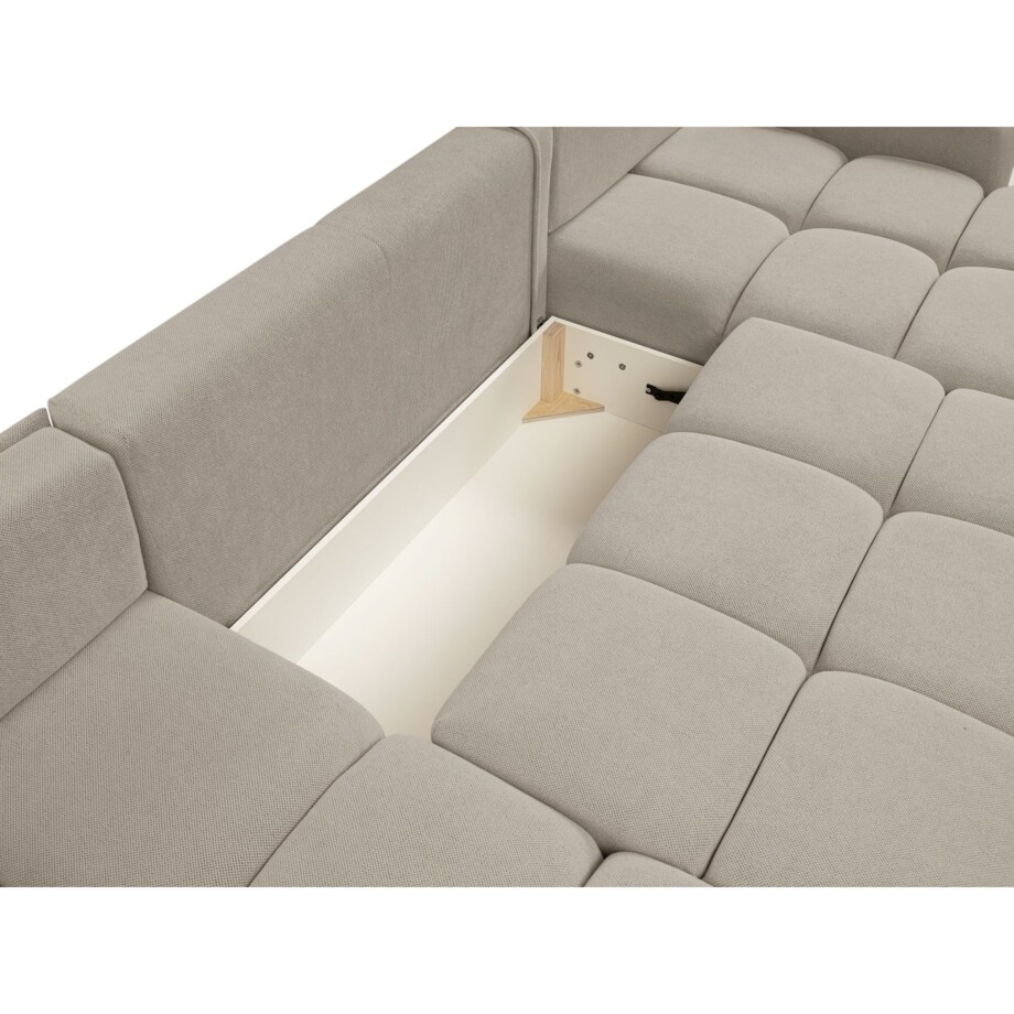 Nowoczesny Narożnik U SOHI z funkcją spania, Curio 11 - Ciemny beż