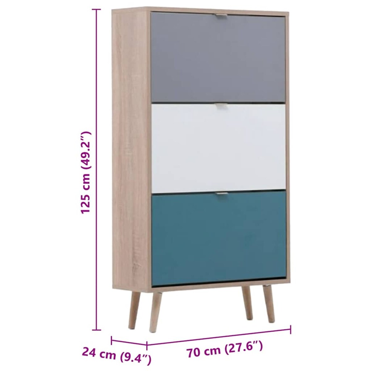 Finori Szafka na buty C-uba 42, dąb sonoma i trzy kolory