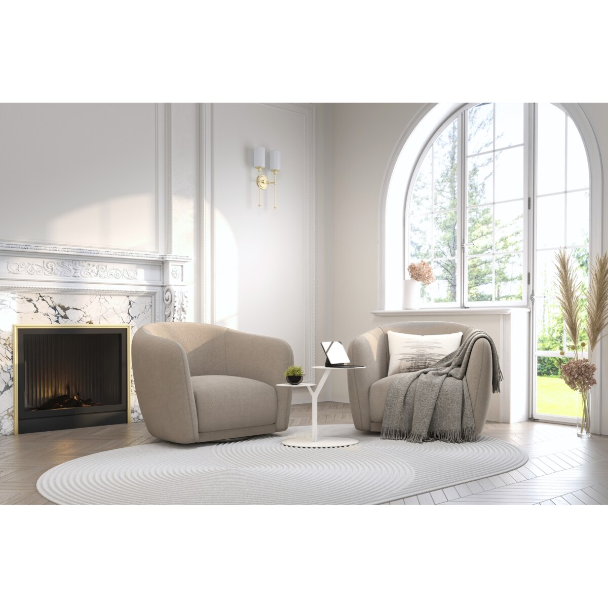 Stolik metalowy dwa blaty Iroko, kolor biały