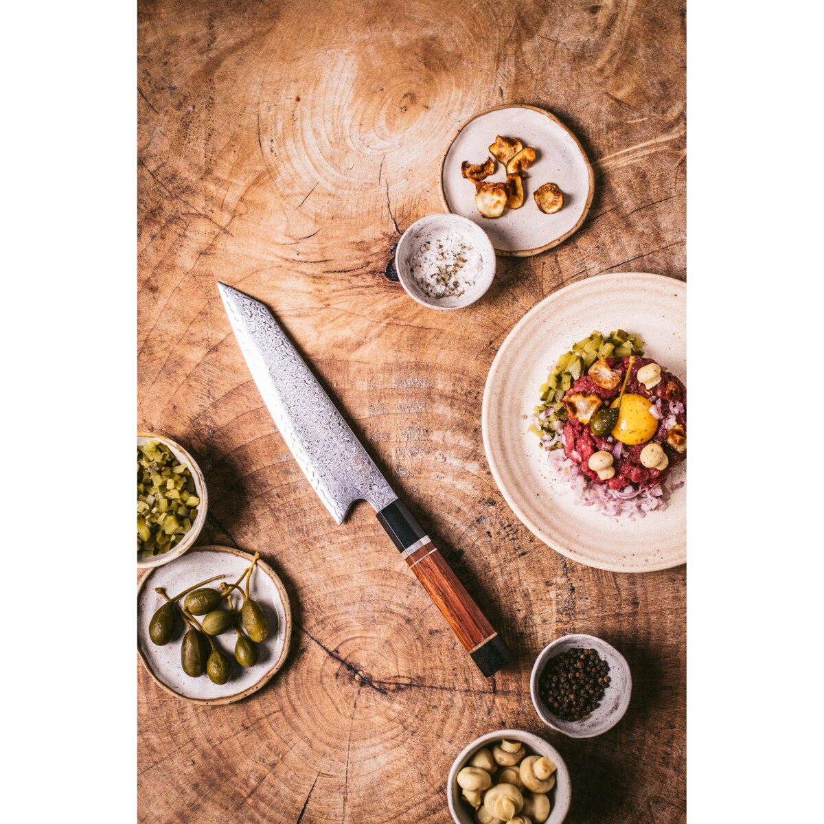 Japoński nóż szefa kuchni Torion w pudełku prezentowym Stal damasceńska VG-10 Profesjonalny nóż