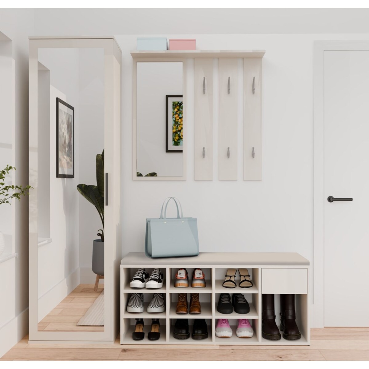 Szafka Na Obuwie Buty Otwarta TALLIN KASZMIR BEŻ Do Przedpokoju