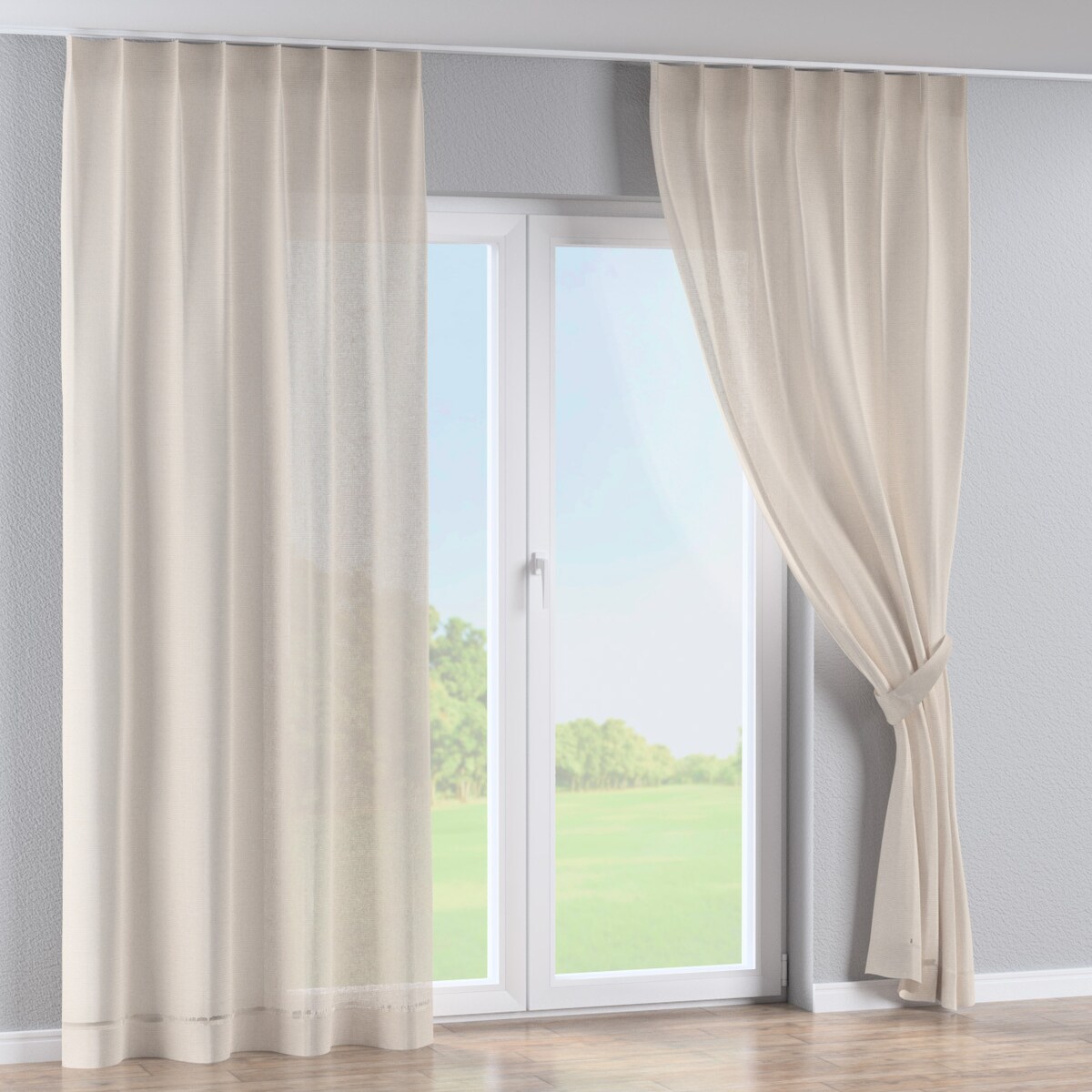 Zasłona na haczykach flex pojedynczych 130x245 beżowy