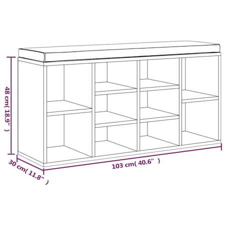 vidaXL Ławka z miejscem na buty, wysoki połysk, biała, 103x30x48 cm