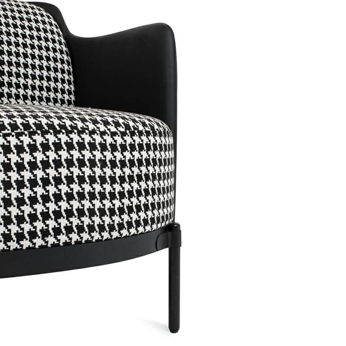 Salonowy fotel Venice MSE011000336 King Home tapicerowany biały czarny