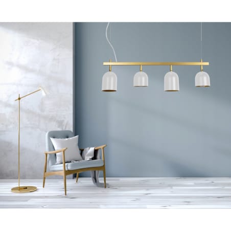 Lampa Sufitowa Wisząca Metalowa Biały White Gold