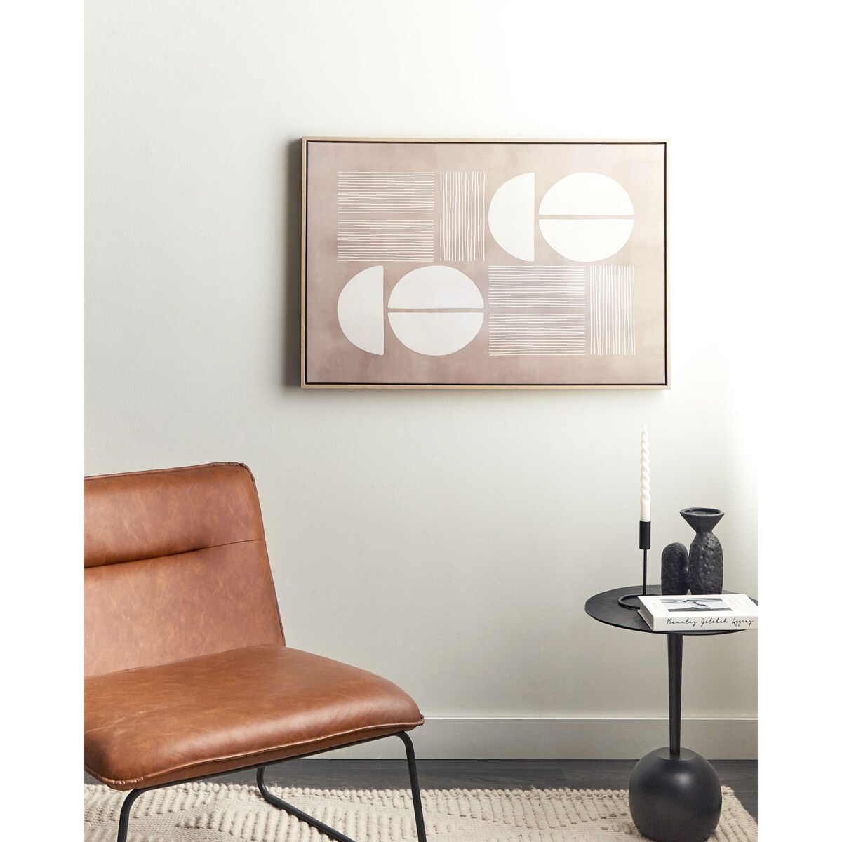 Obraz na płótnie RACALE Motyw abstrakcyjny 63 x 93 cm Beżowy