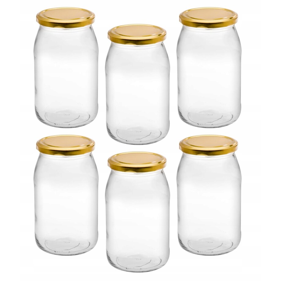 6x SŁOIK SZKLANY z nakrętką 900 ml na weki przetwory ogórki grzyby kompot
