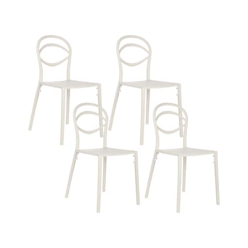 Zestaw 4 krzeseł ogrodowych COVOLO Złamana biel