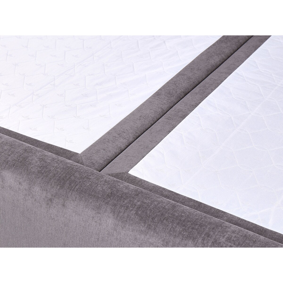 Łóżko kontynentalne z pojemnikami 160 x 200 cm beżowoszare ARISTOCRAT