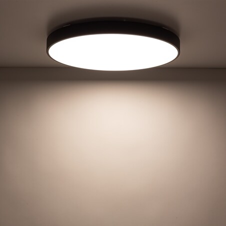 Lampa Sufitowa Łazienkowa Tk Lighting Velis Czarny Plafon Led 40W Ip54 Zmienna Barwa, Ściemniany