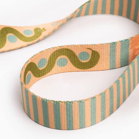 Smycz przepinana dla psa lub kota "Piesss" - Szerokość taśmy: 15mm, Rozmiar: S oraz Rodzaj: Mini karabinek