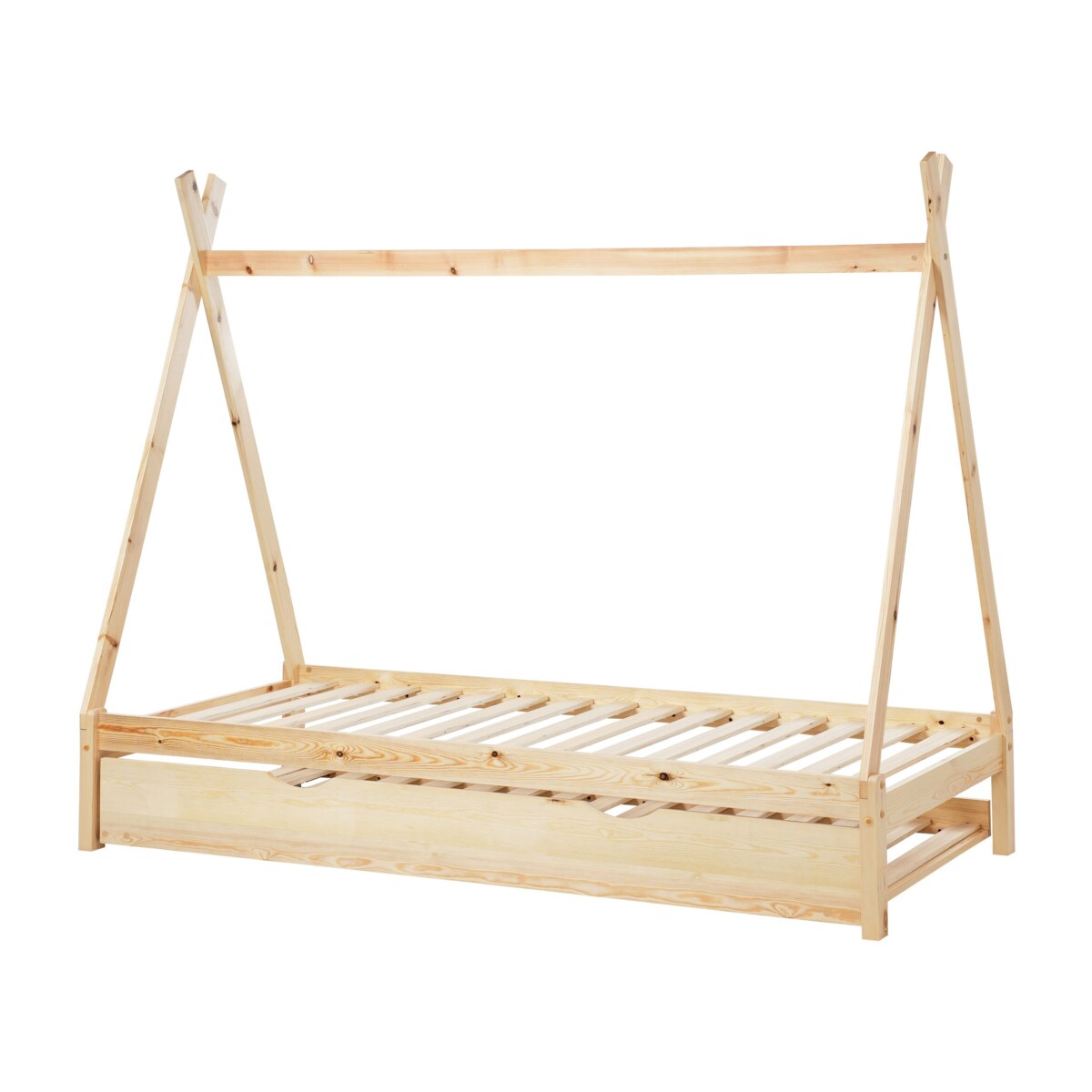 Łóżko dziecięce Drewno sosnowe TALMONTIERS 90 x 200 cm Jasnobrązowy