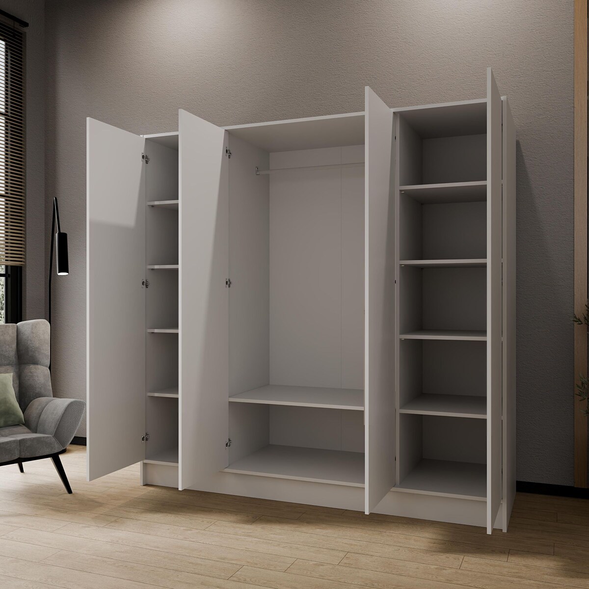 Szafa gładka 200 ALA bez lustra i bez uchwytów, biała