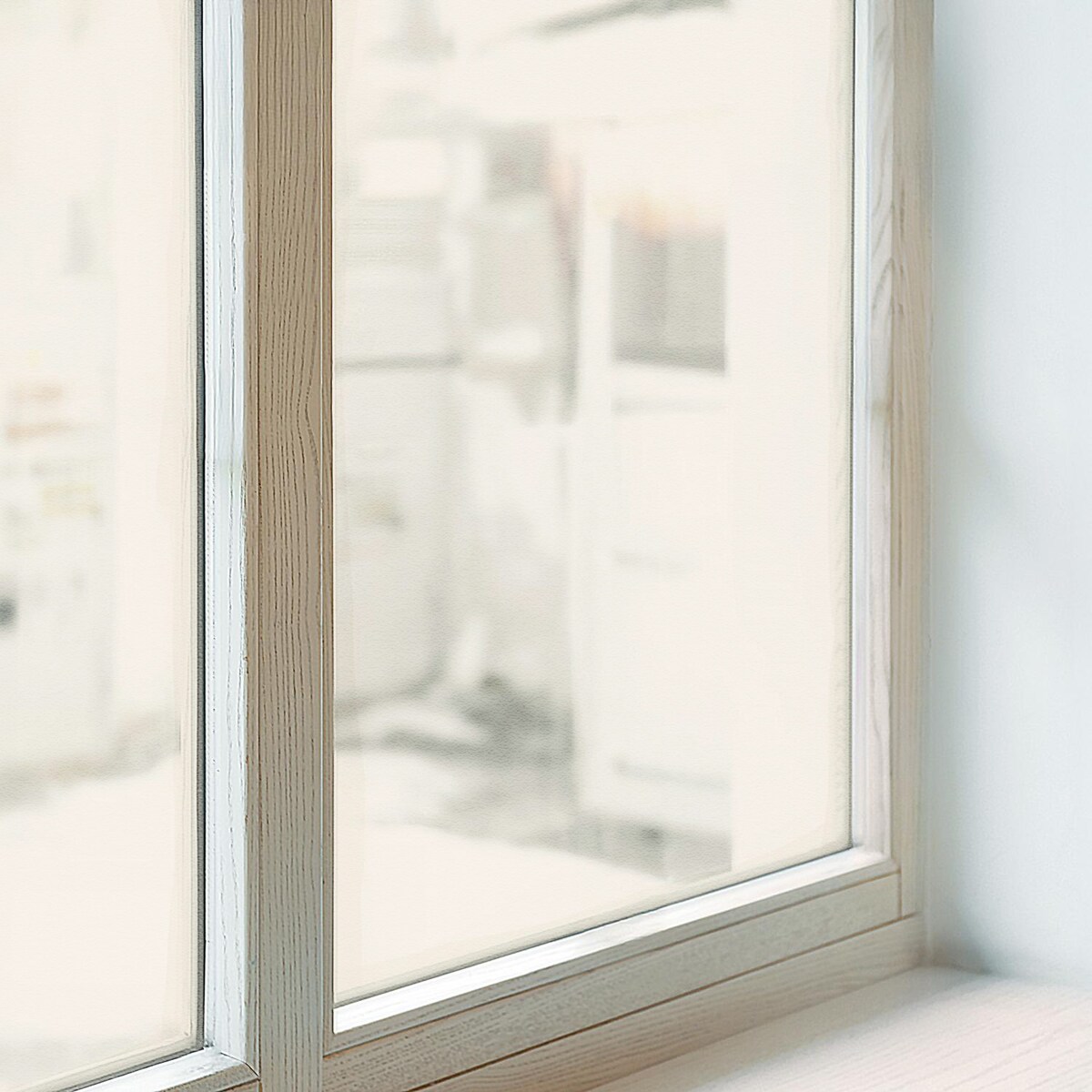 Witraż samoprzylepny chroniący prywatność - Beżowy jednolity odcień minimalizm elegancja - 100x146 cm