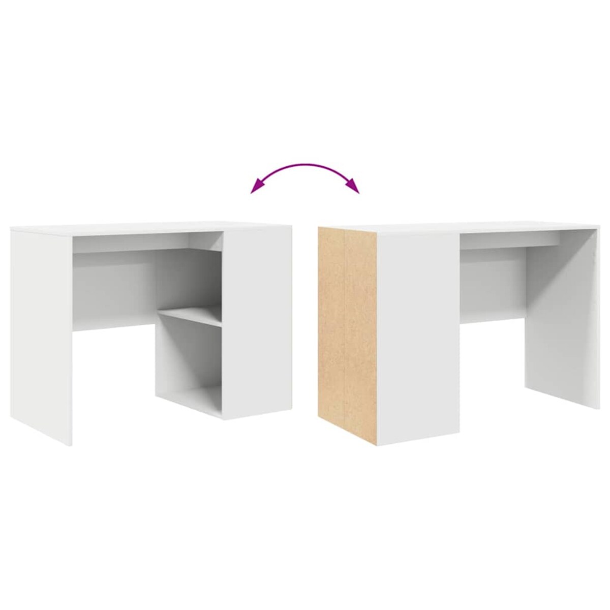 vidaXL Biurko z półką Biały 102 x 50 x 75 cm Materiał drewnopochodny