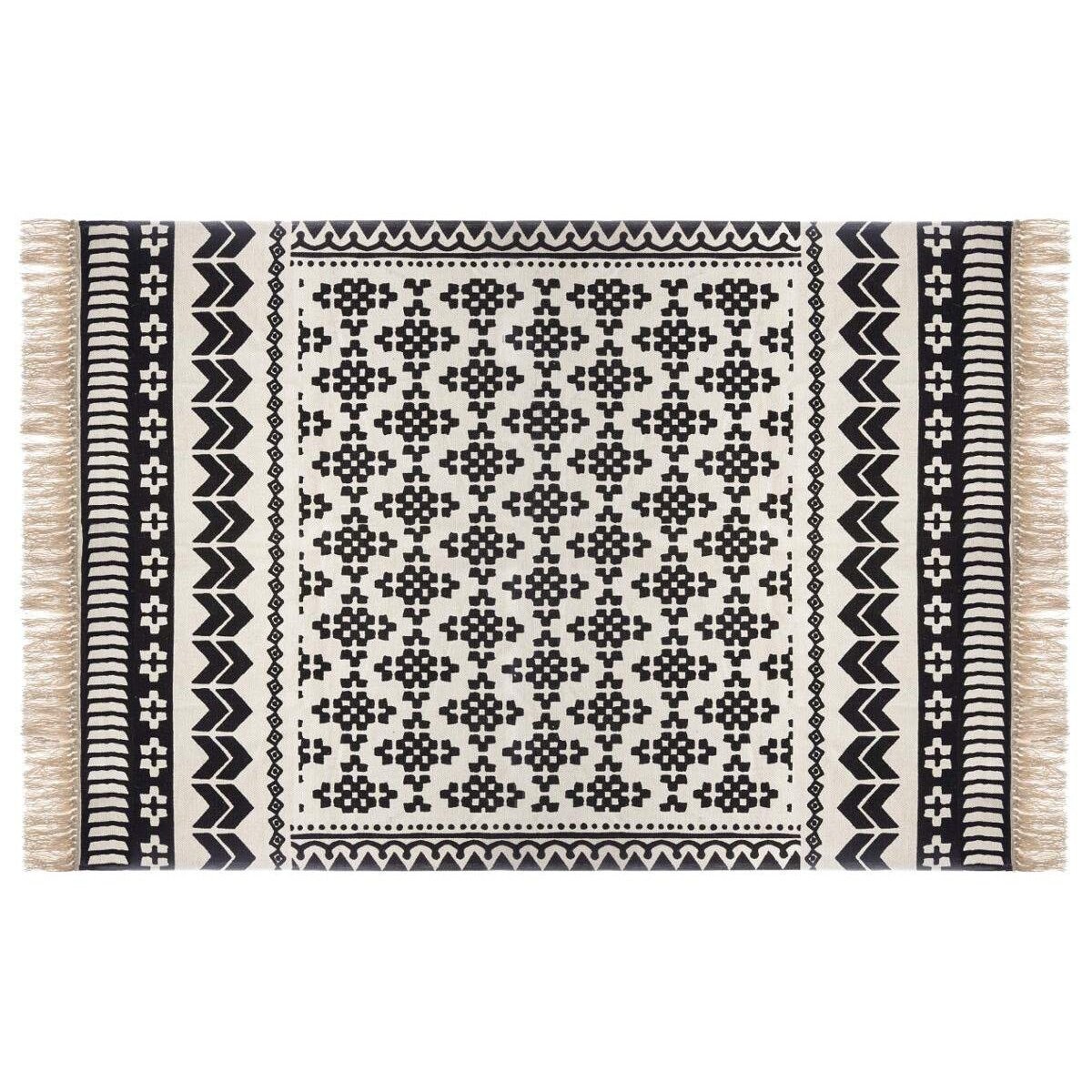 Dywan bawełniany z etnicznym motywem, 120 x 170 cm
